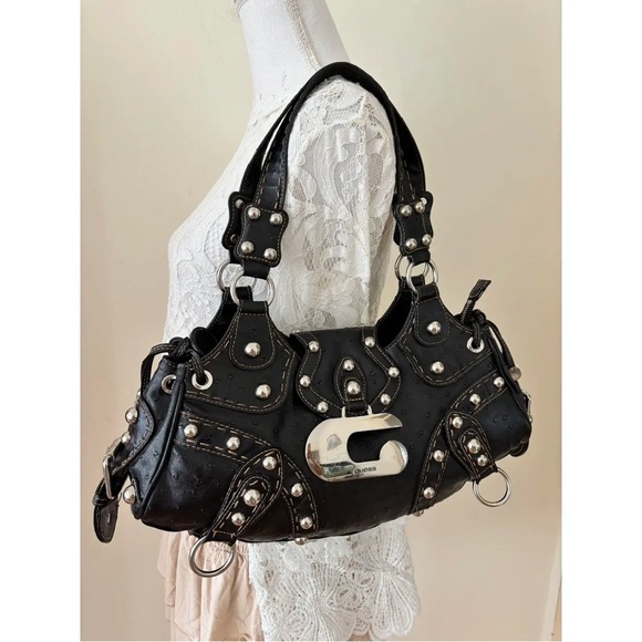 Guess Handbags - Y2K 2000s Guess Black Studded Shoulder Bag